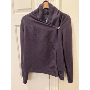 Patagonia Womens Organic Cotton Blend Wrap Cardigan Sweater Purple Small